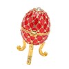 Egg Shaped Trinket Box Zinc Alloy Hinged Jewelry Ring Holder