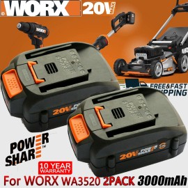 For Worx 2pack For WORX 20V MAX Extend Lithium Battery 20 Volt WA3520 WA3525 WA3575 WG155