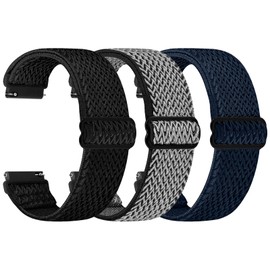 TumpCez Elastic Watch Straps, 16 mm, 18 mm, 19 mm, 20 mm, 22 mm, 24 mm, Quick Release Nylon Strap, Adjustable, Breathable Sports Bands, Replacement Strap for Men and Women