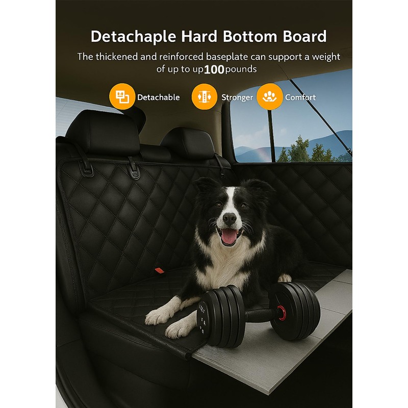 Dog Car Seat Cover, Universal Fit, Waterproof, Breathable, Machine Washable,