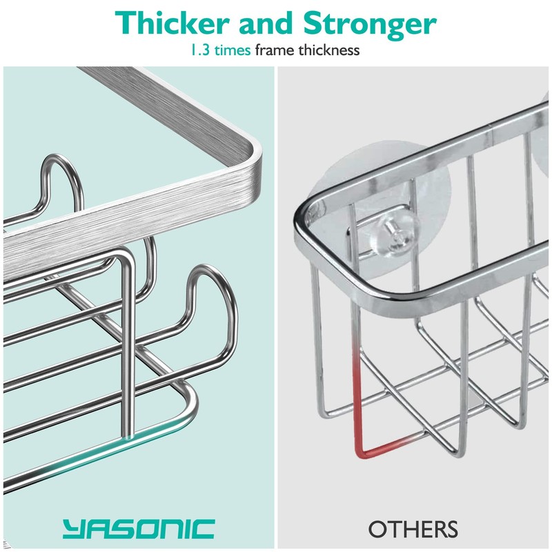 YASONIC Corner Shower Caddy, 3-Pack Adhesive Bathroom Caddy with Soap
