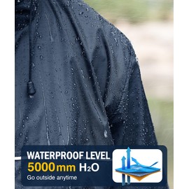 SWISSWELL Rain Jacket Men Waterproof Windbreaker, Lightweight Hooded Raincoat for Daily Casual