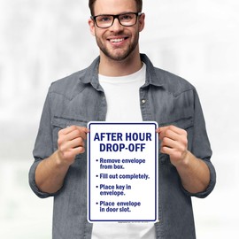 After Hour Drop Off Remove Envelope From Box Sign, 10x7 Inches, 4 Mil Vinyl Decal Stickers Weather Resistant, Made in USA by My Sign Center