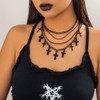 Gothic Black Cross Necklace for Women,Goth Layered Crucifixion Choker Necklace