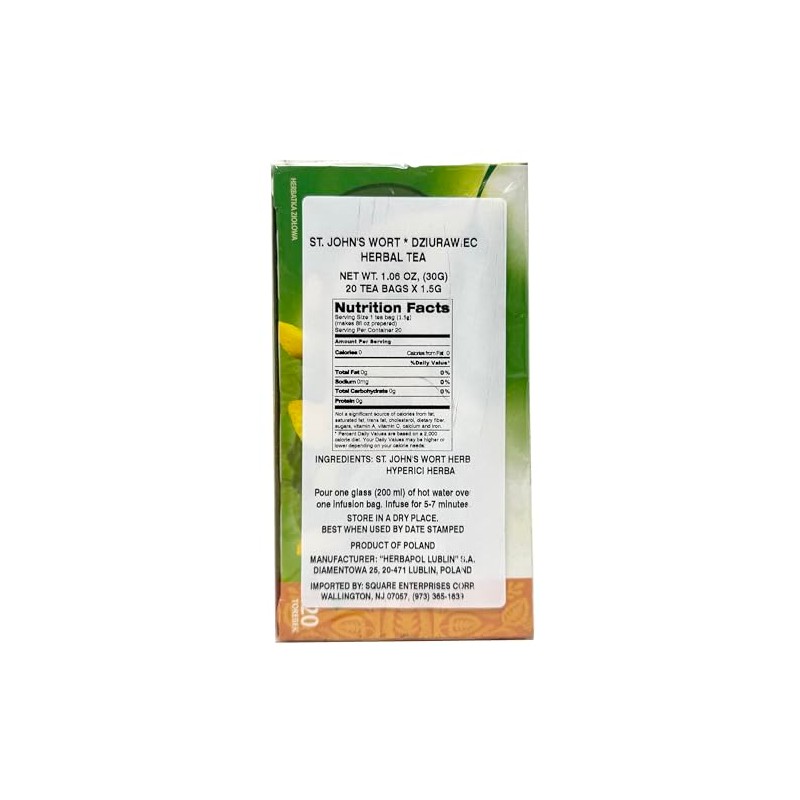 Herbapol St. John's Wort Tea - Caffeine-Free 20 Tea Bags,