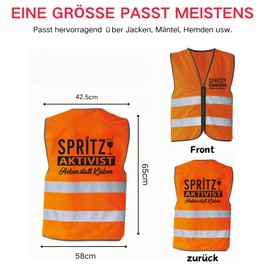 RF&CM Spritz Aktivist Costume Carnival Fancy Dress Safety Vest Security Warning Vest Aperölchen
