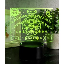 Ebros Gift Ouija Spirit Board Eye of Providence Pentagram Engraved Clear Acrylic Glass LED Night Light Mystifying Oracle Wicca Magic Courtesy Multi Color Nightlight USB Or Battery Powered