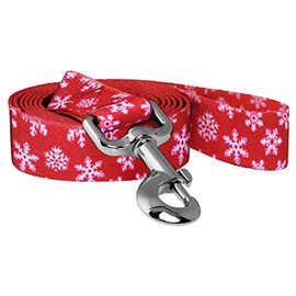 Native Pup Correa de perro de Navidad (copos de nieve rojos de Navidad)