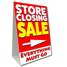 Store Closing Sale (Arrow) Economy A-Frame Sign 2 Feet Wide by 3 Feet Tall (Made in The USA)