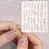 Floral Nail Art Stickers 2 Sheets Self Adhesive Tulip Design