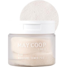 MAY COOP Raw Moisture Korean Toner Pad – Redness Relief, Hydrating, Exfoliating Cotton Pads with 75% Maple Sap for Skin Balancing & Smoother Texture, 70 Pads
