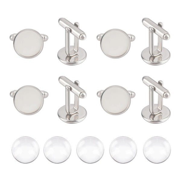 UNICRAFTALE 5 Pairs 13.5 mm 304 Stainless Steel Cuff Links