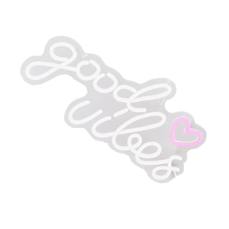 Neon Sign Good Vibes LED Light Acrylic USB Powered Wall