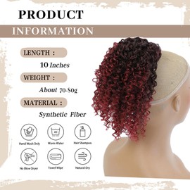 Elvirgel Drawstring Ponytail for Black Women Hair Extensions Ponytail Kinky Curly Ponytail Extension for Black Women