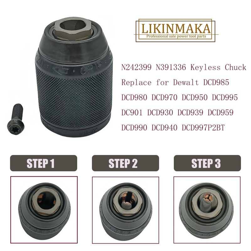 N242399 N391336 586200-10 Keyless Chuck Replace for Dewalt DC901 DCD930