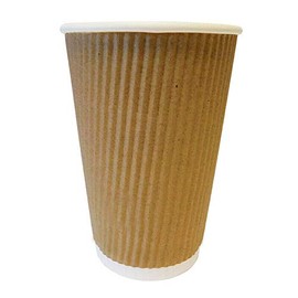 We Can Source It Ltd - Biodegradable & Compostable Kraft Ripple Cups without Lids - 12oz Eco Friendly Ripple Cups - 300 Pack