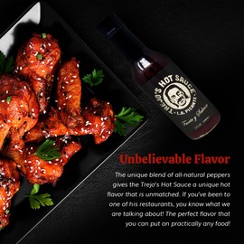 Trejo's Tacos All-Natural Hot Sauce - Medium Heat Blend of Peppers - Zero Calories - Non-GMO - Danny Trejo’s Famous Hot Sauce from Trejo's Tacos & Cantina - Gluten-Free