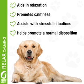 Green Gruff Calming Chews for Dogs - Organic Calming Dog Supplement - Veterinarian Approved - Dog Calming Treats to Relieve Stress, Separation, Storms, Fireworks, Travel - 90 Chews