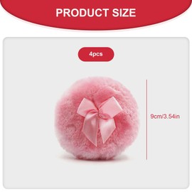 Powder Puff for Talcum Powder - 4 Pack 3.5 Inch Large Reusable Body Powder Puff | Soft Washable Dusting Powder Puffs | Wet Dry Makeup Tool for Babies, Kids, Adults