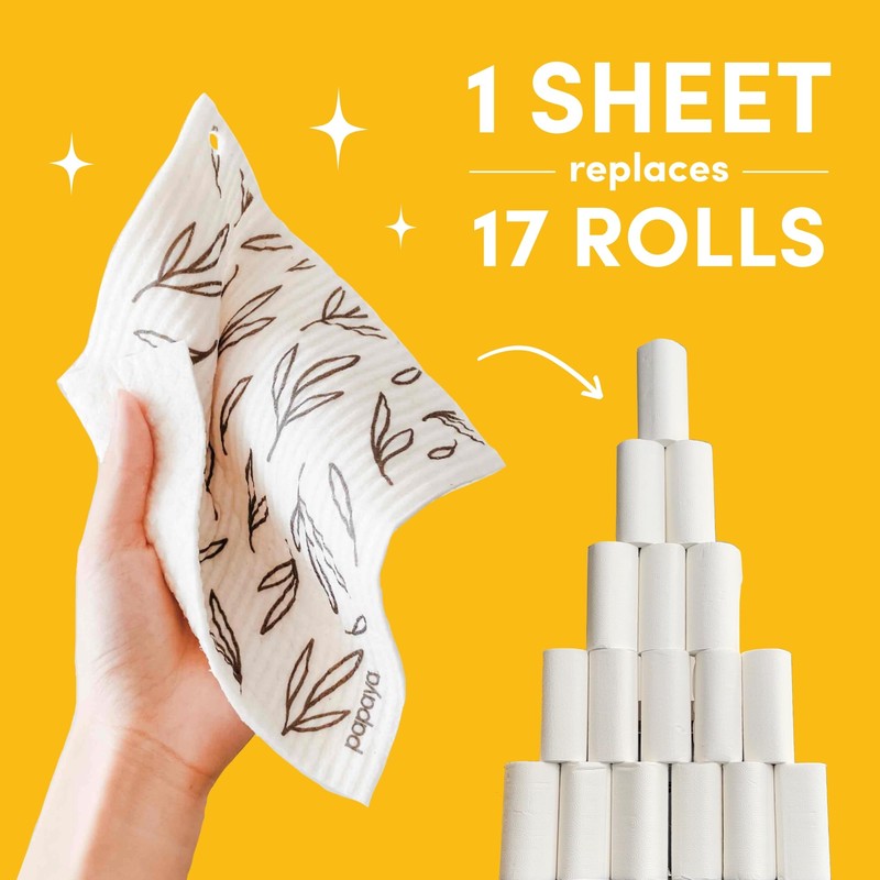 Papaya Reusable Paper Towels 2-Pack - 2 Sheets + 1