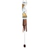 Distressed White Pelican on a Perch Windchime, Wooden Chimes, Outdoor