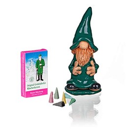 Crottendorfer Incense Cones Ceramic Incense Figure Green in Gift Box Including 1 Pack Colourful Mix Incense Cones Size M (Pack of 24)
