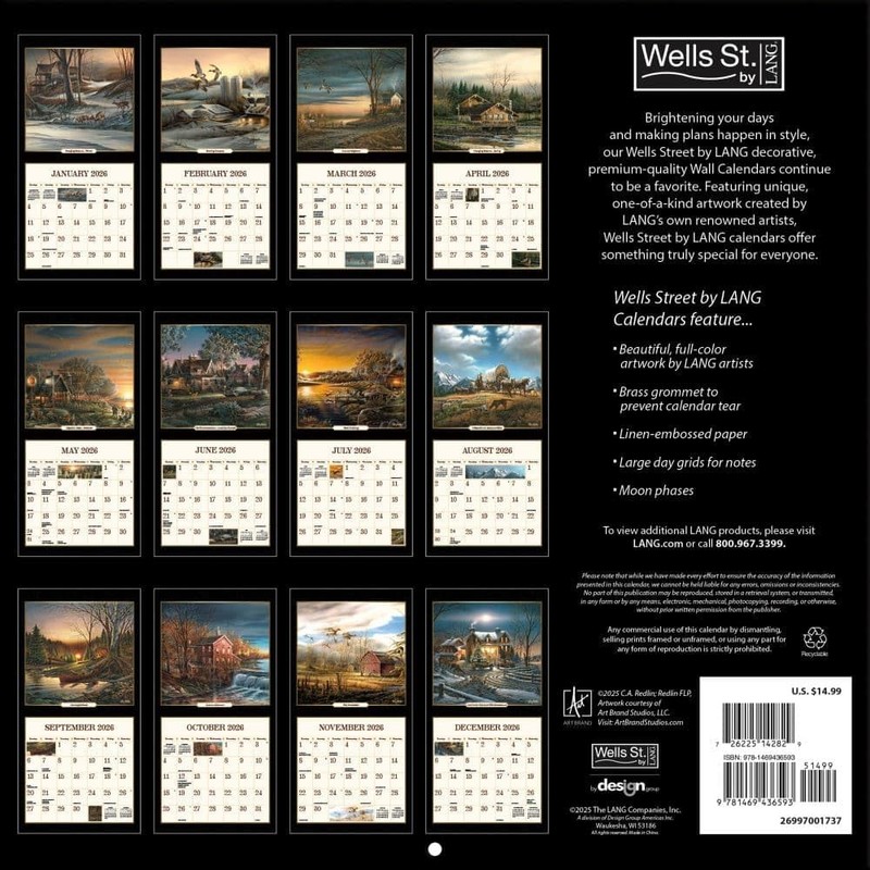 WSBL Terry Redlin 2026 12X12 Wall Calendar (26997001737)