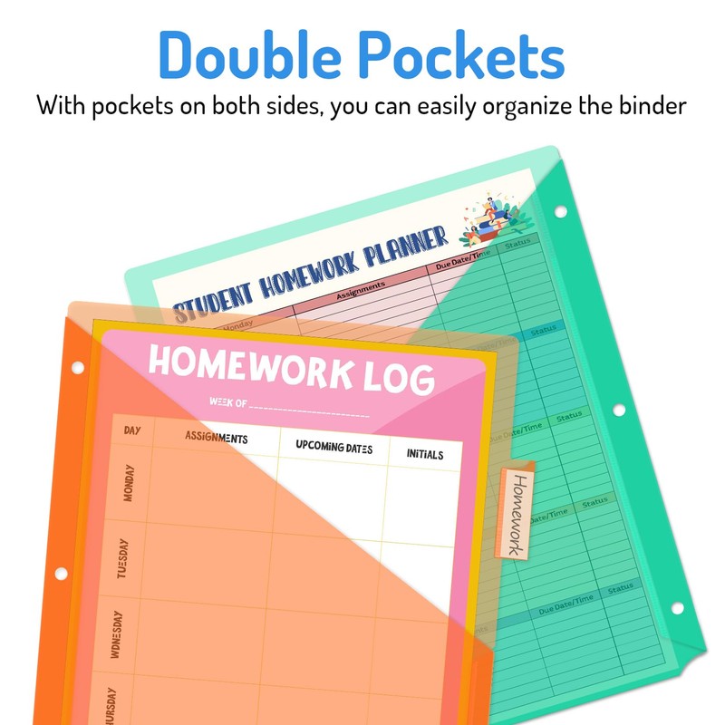 Forvencer 5 Count Dividers with Pockets, 5 Tab Dividers for
