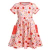 FYMNSI Toddler Little Girls Printed Dress with Pockets Baby Back