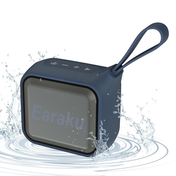 Bluetooth Speaker, 12 W, Waterproof Speaker, Wireless Speaker, Small Size, IPX7 Waterproof, Bluetooth 5.3, Type-C Charging, Bath, TWS, Connected to 2 Devices, Approx. 20 Hours Playback, Mobile Speaker, Compact (Blue)