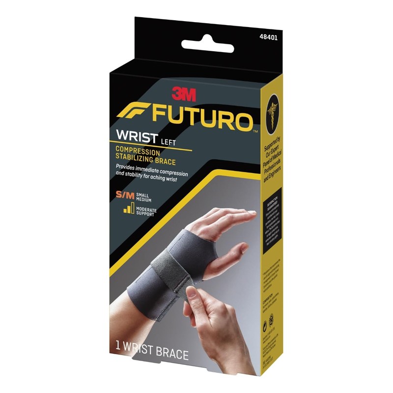 FUTURO Compression Stabilizing Wrist Brace, Left Hand, S/M