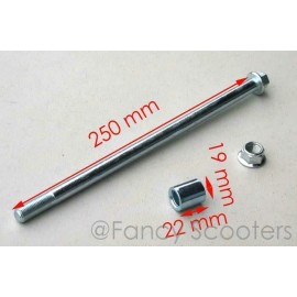 Fancy Scooters Dirt Bike Rear Wheel Axle w/ Spacer & Lock Nuts M 12 X 250mm SSR,LIFAN,COOL