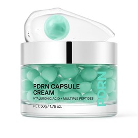 PDRN - Crema cápsula con ADN y péptidos de salmón y sodio, gel hidratante ligero para pieles sensibles, hidratación profunda y aumento de elasticidad con niacinamida para un tono de piel uniforme, 1.76 onzas