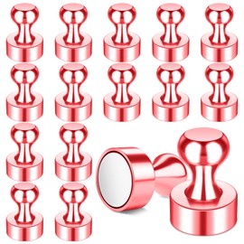 FINDMAG 16 Pack Whiteboard Magnets, Strong Neodymium Small Magnet for Craft, Multi-Use Refrigerator Magnet for Hanging, Fridge, Kitchen (Rose Gold)