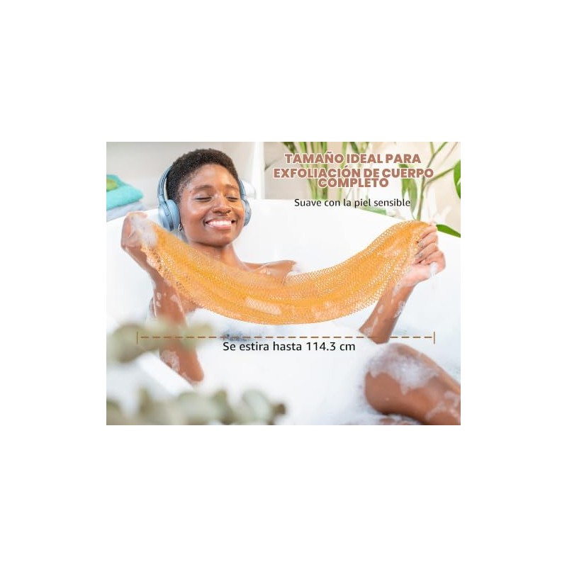 Paquete de 2 esponjas exfoliantes de red africana para baño,