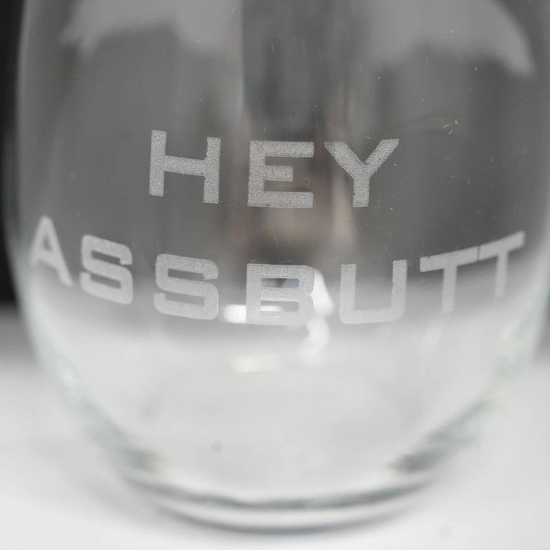 HipFlaskPlus 15oz Stemless Wine Glass - Hey assbut