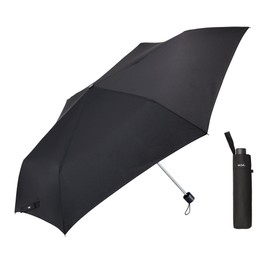 Waterfront U363-0866BK1-B0 Folding Umbrella, Big Size, Black, 24.8 inches (63 cm), Classic Umbrella, Larger and More Durable than Long Umbrella, Ribs, FRP Ribs, Reinforced Ribs, Unisex