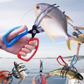 2024 Upgrade 2/3 Claw Fish Gripper, Metal Fishing Pliers Gripper Catch Fish Control Clamp, Three Teeth Fishing Pliers Control Forceps Fishing Accessories for Most Freshwater Fish Grip Tackle Holder