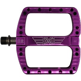 PDX G11 Pedal de bicicleta de montaña MTB Pedal grande plataforma cóncava mecanizada aluminio pulido pedales antideslizantes 9/16 cromo husillo rodamientos de bolas suaves (morado)