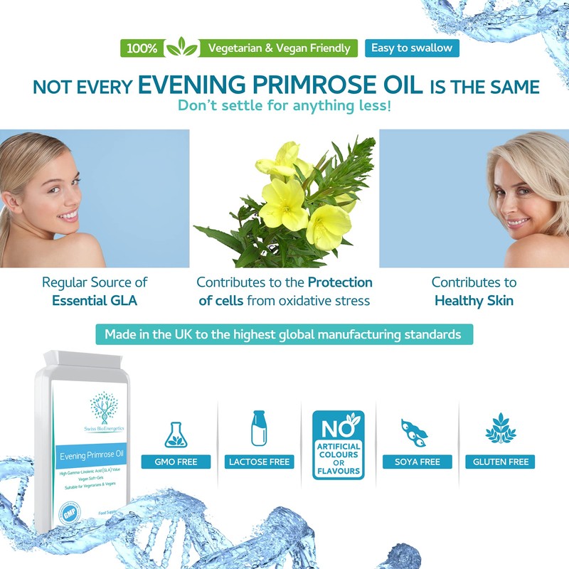Evening Primrose Oil 1000mg 90 Capsules - Cold Pressed -