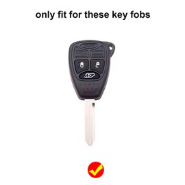 2pcs for Key Fob Cover fit for Chrysler 200 Aspen PT Compass Patriot Wrangler Grand Cherokee Commander Liberty Key (Black White)