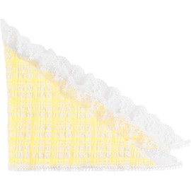 Chiffon Lace Rim Headband Hair Headscarf Yellow Checkered Bandana Accessories for Women (Yellow, One size)