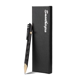 SMOOTHERPRO Bolt Action Pen with Brass Cap Stainless Steel Pen Clip Balanced Weight Compatible with Parker Gel Refills for Office Car Pocket Signature Outdoor Black (TP331BK)