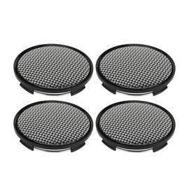 Partuto 63 mm 2.48" Carbon Fiber Pattern Black Universal Car Wheel Hub Center Caps Wheel Hub Caps Covers Protectors for SUV Truck - pack of 4
