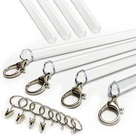 OooWow 36 inch (4 Pack) All Clear Acrylic Curtain Rod - Invisible Clear Curtain Wand for Opening-Closing