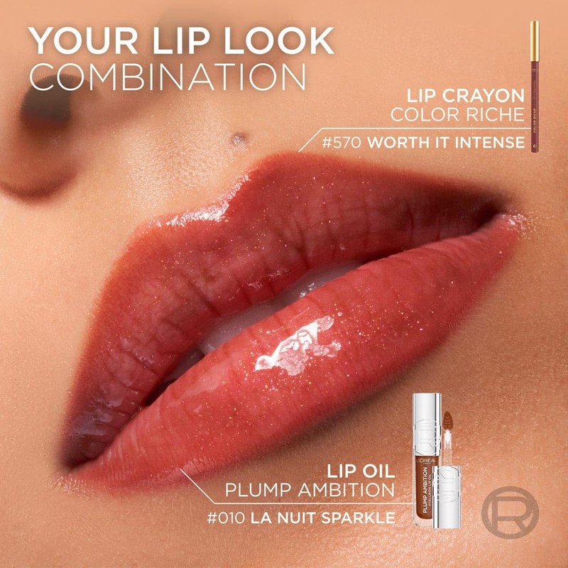 L'Oréal Paris Plump Ambition Volumising Lip Oil with Hyaluronic Acid,