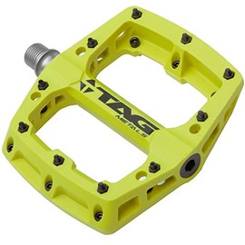 TAG Metals T3 Nylon MTB Pedals 9/16" Axle – Durable, Lightweight Platform Pedals with Anti-Slip Pins, Ideal for Mountain Biking and BMX (Yellow)