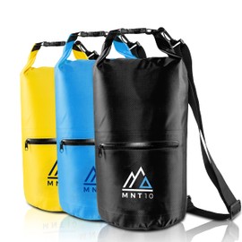 MNT10 Dry Bag, Waterproof Packsack with Carry Strap – Dry Bag Waterproof in 10 or 20 Litres, Waterproof Bag for Travelling, Outdoor and Camping, Duffel Bag Robust and Durable, black