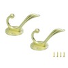 MVMRGGAH 2 Pack Traditional Gold Brass Heavy Duty Coat Hooks