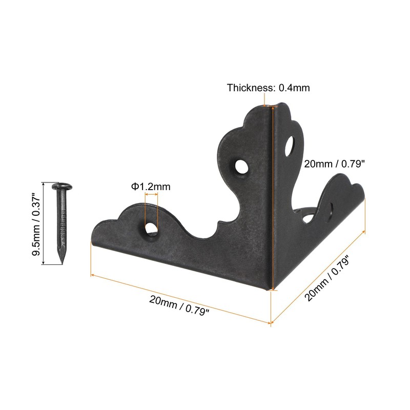 sourcing map 20x20x20mm Metal Box Corner Protectors Edge Guard Iron